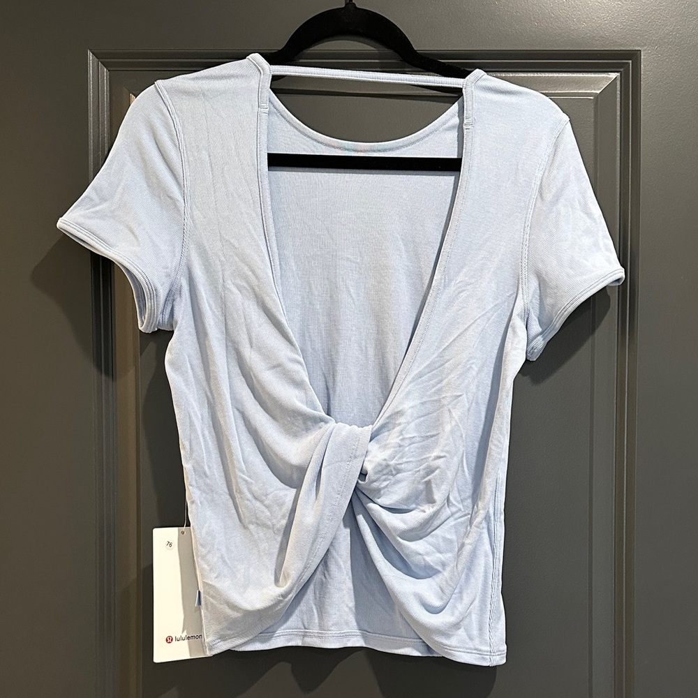 Lululemon NWT twist back soft ribbed short sleeve shirt